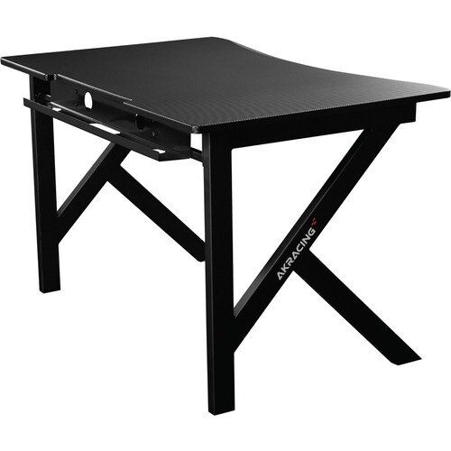 AKRACING Summit Gaming Desk - Black Carbon Fiber Texture Rectangle Top - Black Base