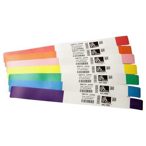 Wristband Polypropylene 1x10in (25.4x254mm) Direct thermal Z-Band Fun Adhesive closure 1in (25.4mm) core 350/roll Blue