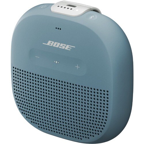 Bose SoundLink Micro Portable Bluetooth Speaker System - Google Assistant, Siri Supported - Stone Blue - Battery Rechargea