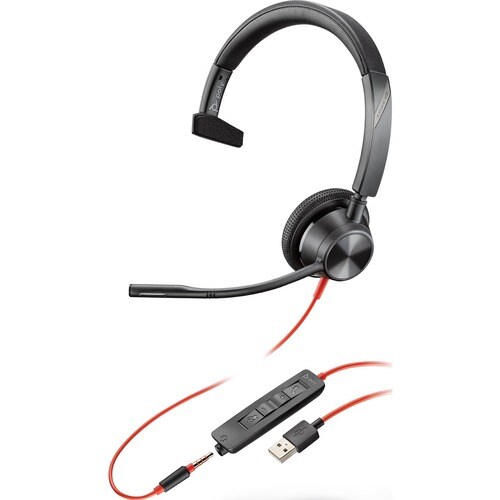 POLY HEADSET BLACKWIRE 3315 STEREO, BW3315, USB-A, 3.5MM
