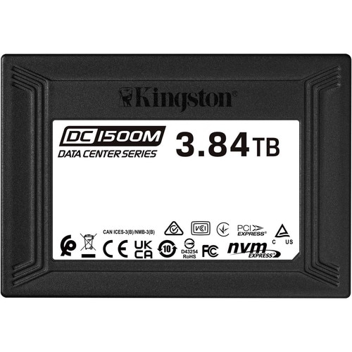 Kingston DC1500M 3.84 TB Solid State Drive - 2.5" Internal - U.2 (PCI Express NVMe 3.0 x4) - Mixed Use - 1 DWPD - 3100 MB/