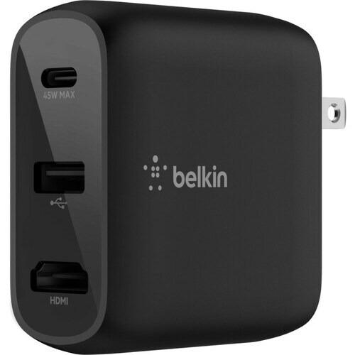 Belkin 45W PD Charger Compatible with Compact Docking Station for Travel with PD Charging, HDMI Adapter for 4K USB-C - 46.