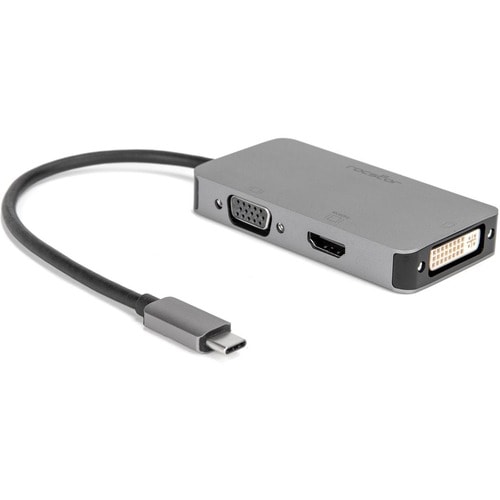 Rocstor Premium USB-C Multiport Hub 3-in-1, HDMI, VGA or DVI Adapter - 1 x USB Type C - Male - 1 x HDMI Digital Audio/Vide