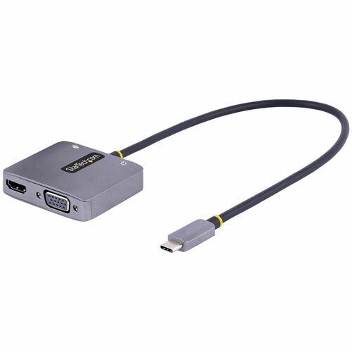StarTech.com USB C Video Adapter, USB C to HDMI VGA Multiport Adapter, 3.5mm Audio, 4K 60Hz HDR, 100W PD 3.0 PT, USB C Dis