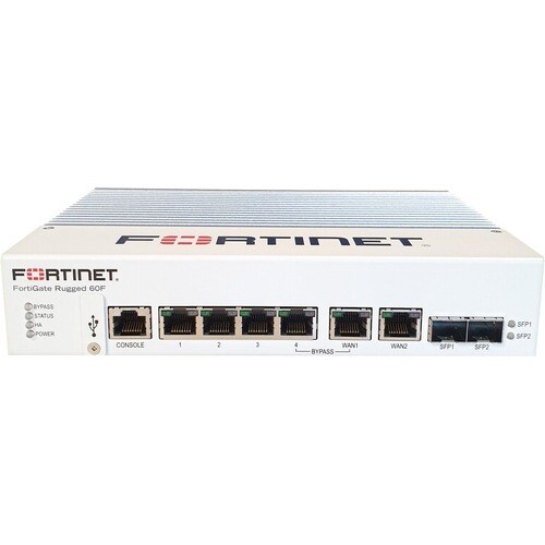 Fortinet FortiGate Rugged FGR-60F Network Security/Firewall Appliance - 6 Port - 10/100/1000Base-T, 1000Base-X - Gigabit E