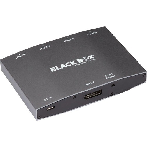 Black Box MST Hub - DisplayPort 1.2, 4K, 4-Port - for Desktop PC, Notebook - DisplayPort - 4 Displays Supported - 4K, 2K -