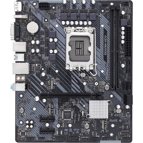 ASRock B660M-HDV Desktop Motherboard - Intel B660 Chipset - Socket LGA-1700 - Intel Optane Memory Ready - Micro ATX - Pent