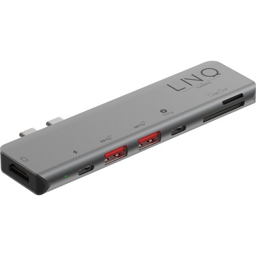 LINQ LQ48012 USB-Typ C Docking Station für Notebook/Tablet/Monitor - Speicherkartenleser - SD, microSD - 100 W - 2 Unterst