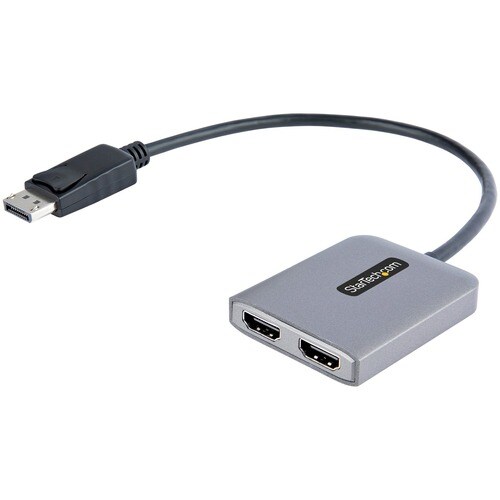 DP to Dual HDMI MST HUB, Dual HDMI 4K 60Hz, 2 Port DisplayPort Multi Monitor Adapter with 1ft/30cm Cable, DP 1.4 | DSC | H