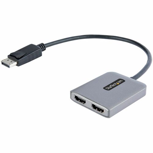 StarTech.com DP to Dual HDMI MST HUB, Dual HDMI 4K 60Hz, 2 Port DisplayPort Multi Monitor Adapter with 1ft/30cm Cable, DP 