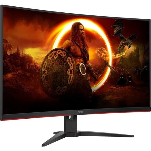 AOC C32G2ZE 32" Class Full HD Curved Screen Gaming LCD Monitor - 16:9 - Black/Red - 31.5" Viewable - Vertical Alignment (V