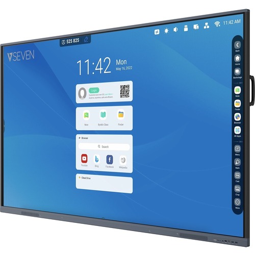 V7 IFP8601-V7 2184.40 mm 4K LCD Collaboration Display - Cortex A55 - 4 GB DDR3 SDRAM - Touchscreen - 16:9 Aspect Ratio - 3