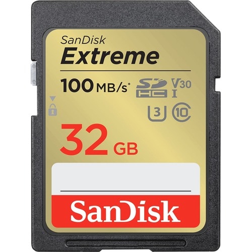 SanDisk Extreme 32 GB Class 10/UHS-I (U3) V30 microSDHC - 2 - 100 MB/s Read - 60 MB/s Write
