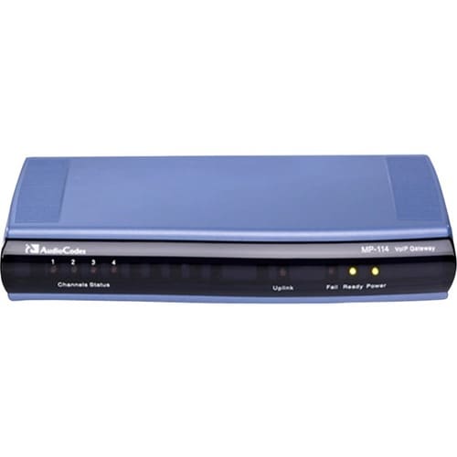 AudioCodes MediaPack MP-114 VoIP Gateway - 4 x FXO - Fast Ethernet - Table Top