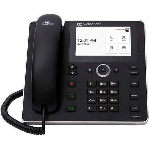 AudioCodes C450HD IP-Telefon - Schnurgebunden - Schnurgebunden - Wandmontierbar - Schwarz - VoIP - 2 x Netzwerk (RJ-45) - 