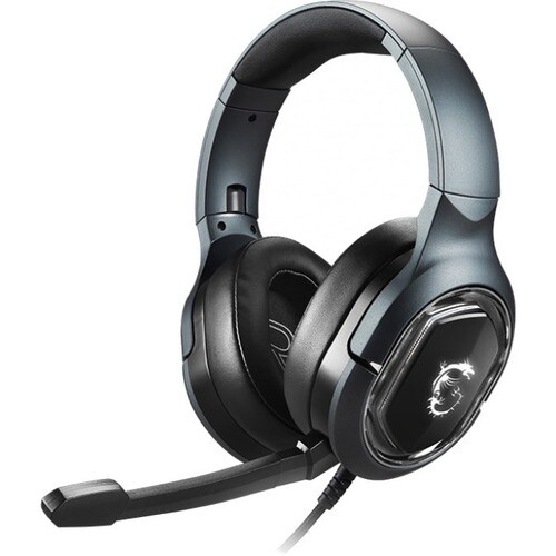 MSI Immerse GH50 Wired Over-the-head Stereo Gaming Headset - Black - Binaural - Circumaural - 32 Ohm - 20 Hz to 20 kHz - 2