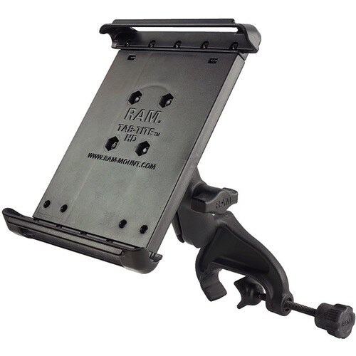 RAM Mounts Tab-Tite Yoke Clamp Mount for iPad mini Series + More - 9.6" Height x 5.3" Width x 0.6" Depth - Aluminum, High 