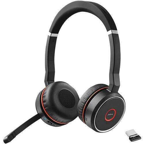 Jabra Evolve 75 Wireless On-ear Stereo Headset - Black - Binaural - Ear-cup - 3000 cm - Bluetooth - 150 Hz to 6.80 kHz - N