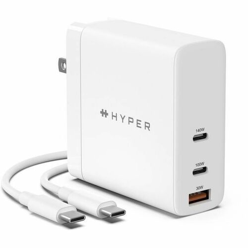 Hyper HyperJuice 140W PD 3.1 USB-C Charger (Includes 2m USB-C Cable) - 140 W - White