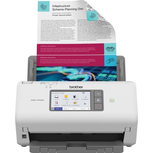 Scanner a inserimento di foglii Brother 4700W - 600 dpi Ottico - 24-bit Colore - 8-bit Scala di Grigi - USB