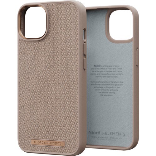 Coque Njord Fabric - pour Apple iPhone 14 Pro Max Smartphone - Rose des sables - Résistant aux chocs, Résistant aux rayure