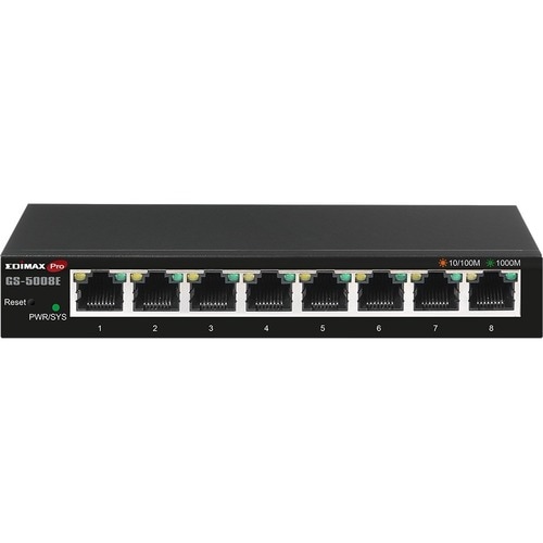 Switch Ethernet Edimax Pro GS-5008E 8 Porte Gestibile - Gigabit Ethernet - 10/100/1000Base-T - 2 Layer supportato - Coppia
