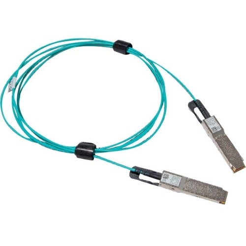 NVIDIA Active Fiber Cable, IB HDR, up to 200Gb/s, QSFP56, LSZH, Black Pulltab, 15m - 49.21 ft Fiber Optic Network Cable fo