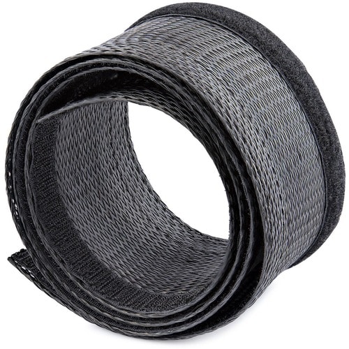 StarTech.com Guaina per cavi da 3m con chiusura a strappo, accorciabile, diametro 3 cm, guaina per cavi con maglia in poli