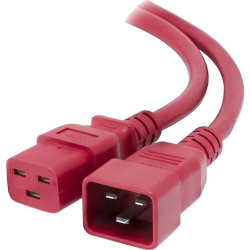 ALOGIC 5m IEC C19 to IEC C20 Power Extension - Male to Female Cable - Red