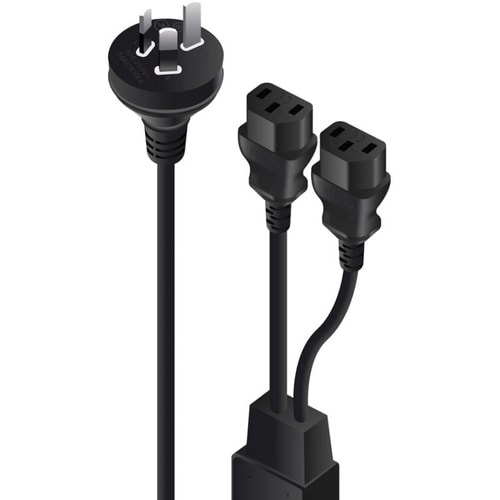 ALOGIC 4m Aus 3 Mains Wall to 2 X IEC C13 Y Splitter Cable 2.5m + 2 1.5m - Male to 2 X Female Cable