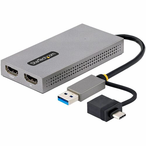 StarTech.com USB HDMI Dual Monitor Adapter, USB A/C auf HDMI (1x 4K30Hz, 1x 1080p), externe grafikkarte, 11cm integriertes