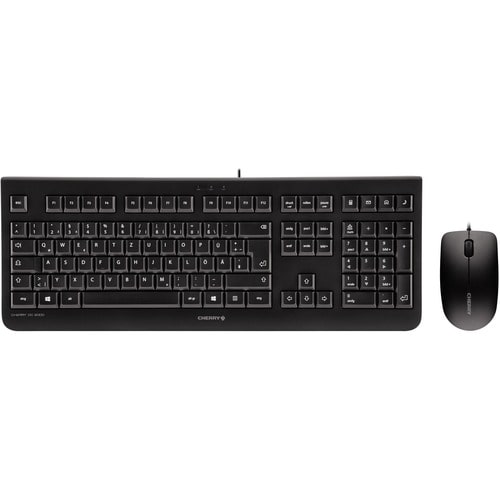 CHERRY DC 2000 Keyboard & Mouse - QWERTY - English (UK) - USB Cable - 105 Key - Keyboard/Keypad Color: Black - USB Cable -