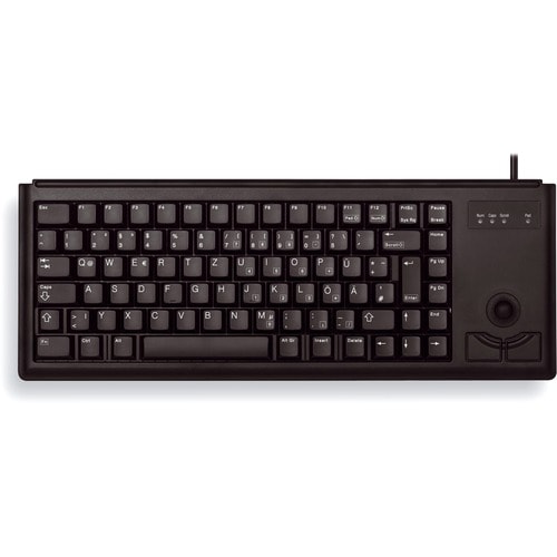 CHERRY Compact G84-4400 Keyboard - Cable Connectivity - USB Interface - Trackball - English (US) - Black - ML Keyswitch - 
