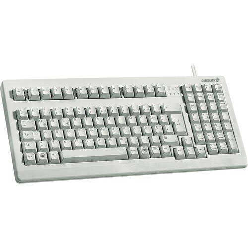 CHERRY G80-1800 Keyboard - Cable Connectivity - USB Interface - English (UK) - QWERTZ Layout - Light Grey - Mechanical Key