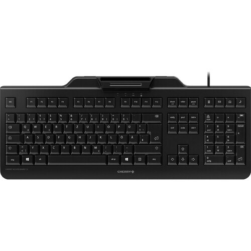 CHERRY SECURE BOARD 1.0 Keyboard - Cable Connectivity - USB Interface - Pan-Nordic - Black - LPK Keyswitch - PC