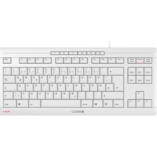 CHERRY STREAM Tastatur - Kabel Konnektivität - USB Typ-A Schnittstelle - Englisch (US) - QWERTY Layout - Pale Gray - SX Ke