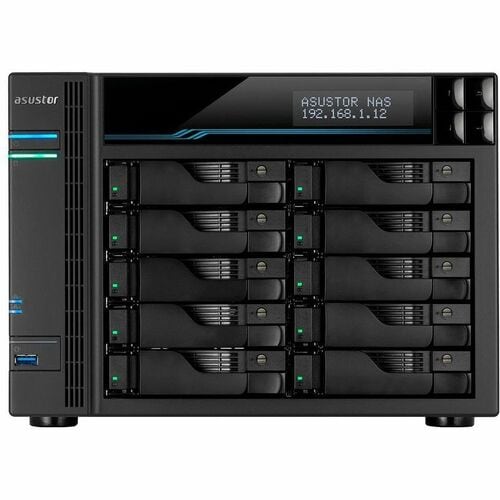ASUSTOR Lockerstor 10 AS6510T SAN/NAS Storage System - Intel Atom C3538 Quad-core (4 Core) 2.10 GHz - 10 x HDD Supported -