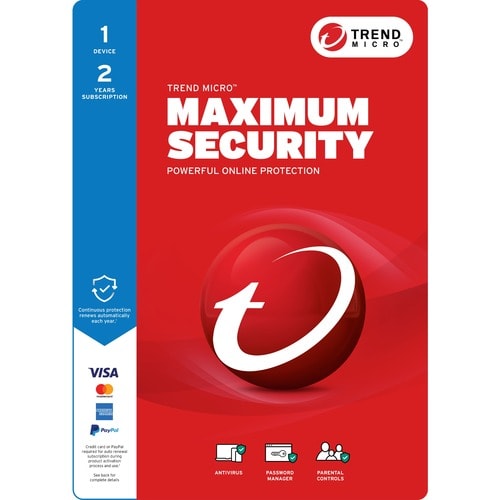 Trend Micro Maximum Security Add-on - Subscription - 1 Device - 2 Year - Licence Card - PC, Mac, Handheld