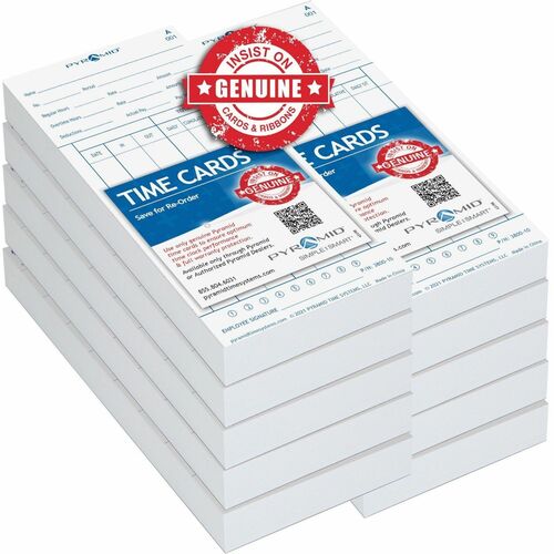 Pyramid Time Systems 3800-10MB Time Cards 1,000/PK - Recycled - 1000 / Pack