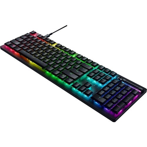Razer DeathStalker V2 Gaming Keyboard - Cable Connectivity - USB Type C Interface - RGB LED - Volume Control, Play, Pause,