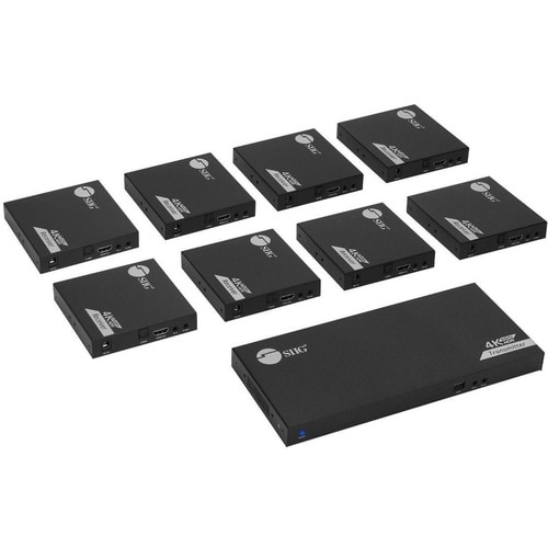 SIIG 1x8 4K 60Hz HDMI Splitter Over Cat6 Extender with Loopout/IR/ARC & RS-232 - Up to 230ft (70m) - Near Zero Latency - H