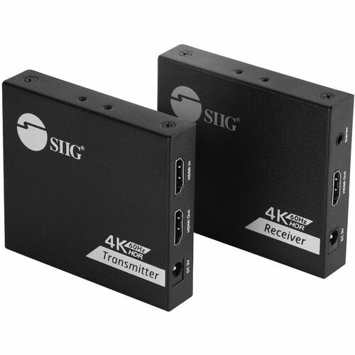 SIIG 4K 60Hz HDMI Over Cat6 Extender with Loopout & IR - HDMI 4K60Hz 4:4:4 8-bit / 4K60Hz HDR 4:2:0 10-bit Extender - Exte