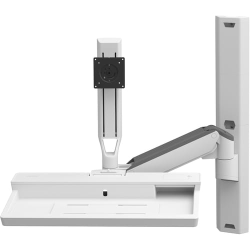 Ergotron CareFit Wall Mount for Keyboard, Monitor, Mount Extension, LCD Display - White - Height Adjustable - 27" Screen S