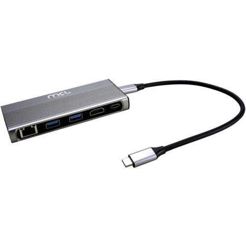 Station d'accueil MCL USB 3.2 (Gen 1) Type C - Aluminium - 4K - 3840 x 2160 - 2 x Ports USB Type-A - USB Type-A - 1 x Port