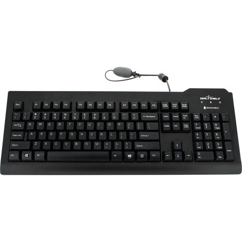 Seal Clean# Keyboard w/ Key Locking Function - Dishwasher Safe - ANSI / QWERTY / US ENGLISH / Quick Connect USB Cable / Bl