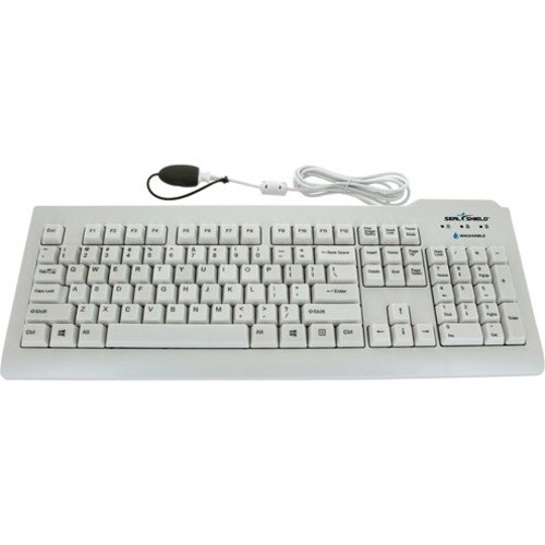 Seal Clean Keyboard w/ Key Locking Function - Dishwasher Safe - ANSI / QWERTY / US-ENGLISH / 6' USB Cable / White - CE / c