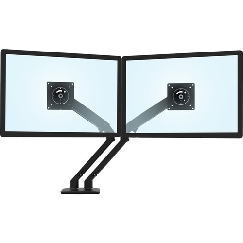 Ergotron Mounting Arm for LCD Monitor - Matte Black - Height Adjustable - 2 Display(s) Supported - 61 cm (24") Screen Supp