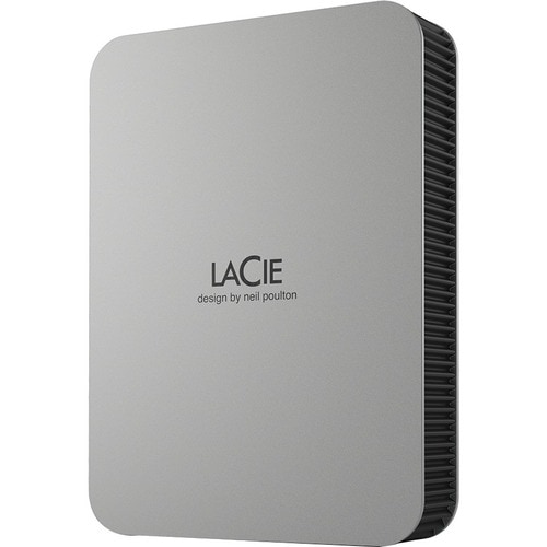 LaCie Mobile Drive STLP4000400 4 TB Portable Hard Drive - 3.5" External - Moon Silver - Desktop PC, MAC Device Supported -