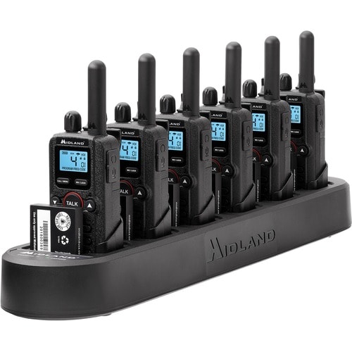 Midland BizTalk BR180X6BGC On-Site Business Radio Bundle Pack - 4 Radio Channels - 142 Total Privacy Codes - Lightweight -