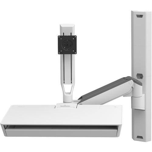 Keyboard & Monitor Mount Combo System with Worksurface (White)